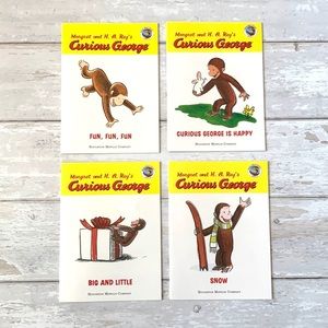 Curious George Book Bundle Set of 4 Early Reader Children’s Scholastic Kids NEW